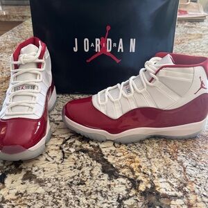 Air Jordan Retro 11 Red and White High-Tops